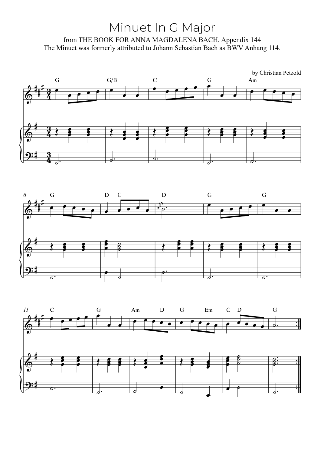 Minuet In G Major (arr. Alex Nunes Rodrigues)