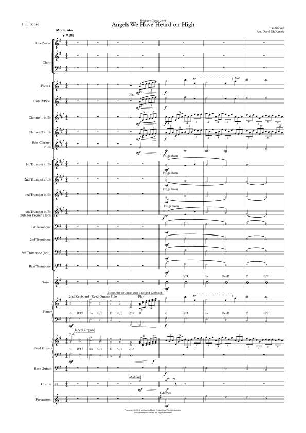 Angels We Have Heard on High (Gloria in Excelsis Deo)- Andrea Bocelli- Voice, Choir and Big Band (arr. Daryl McKenzie)
