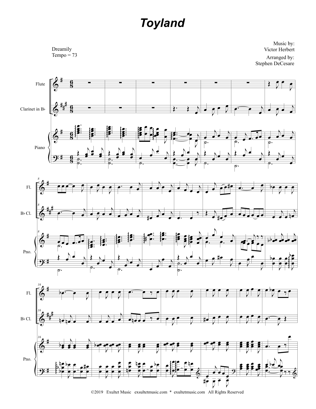Toyland (Duet for Flute and Bb-Clarinet) (arr. Stephen DeCesare)