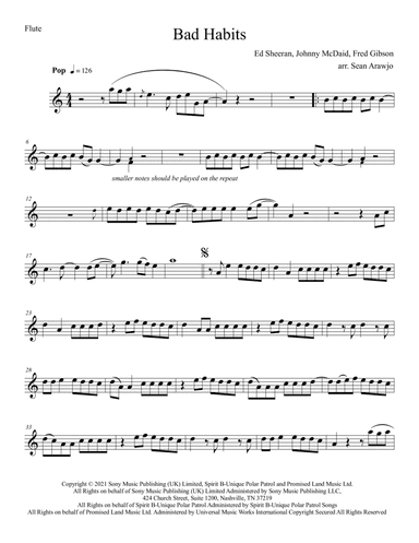 Bad Habits (arr. Sean Arawjo)