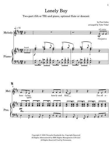 Lonely Boy (arr. Tyler Vidal)