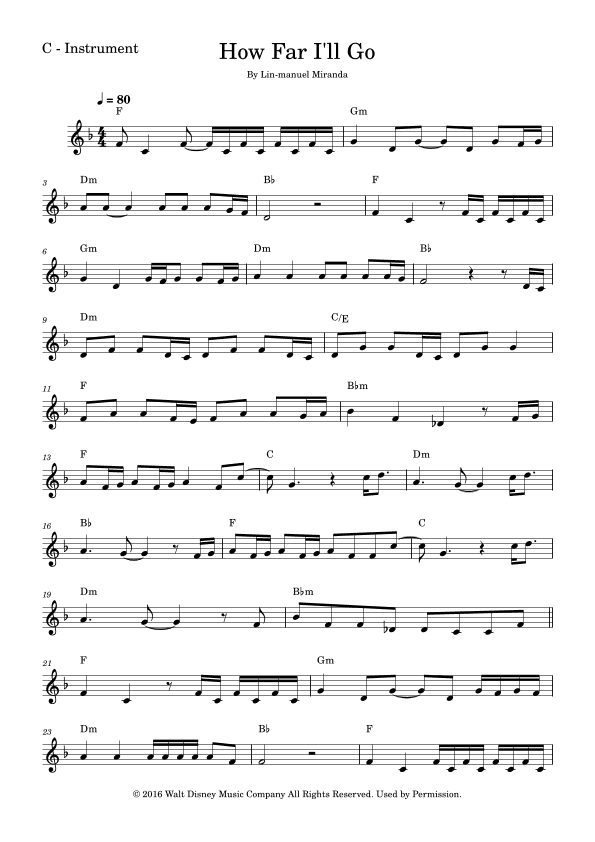 How Far I'll Go (arr. Fabio Eduardo de Oliveira)