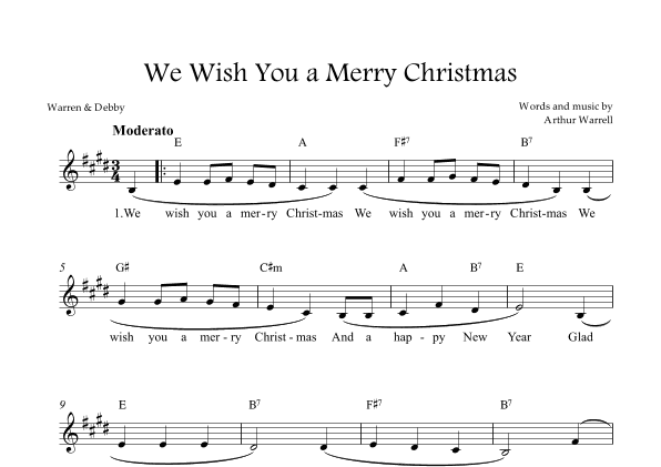 We Wish You a Merry Christmas (arr. Warren & Debby)