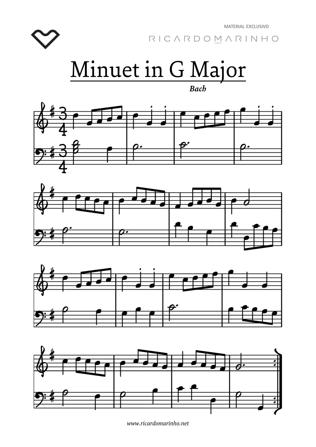 Minueto em Sol Maior (arr. Ricardo Marinho)