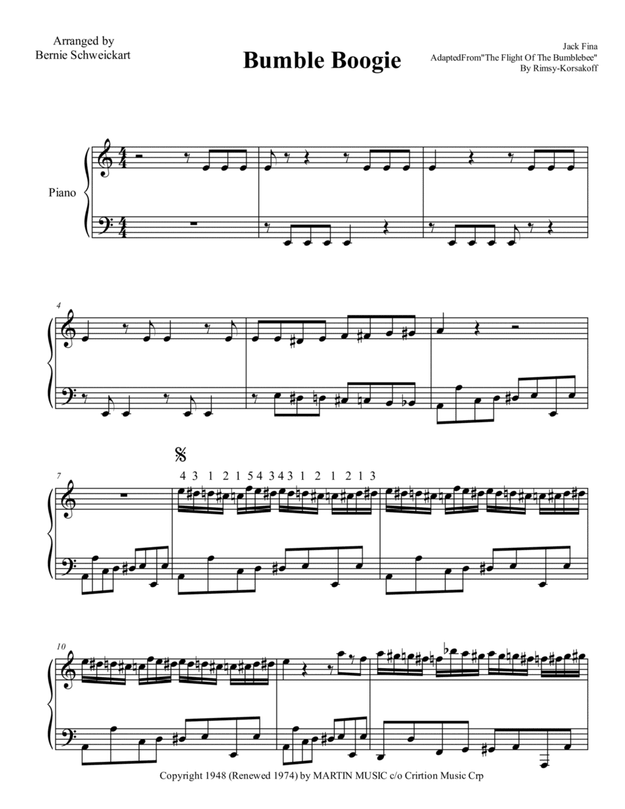 Bumble Boogie (arr. Bernie Schweickart)