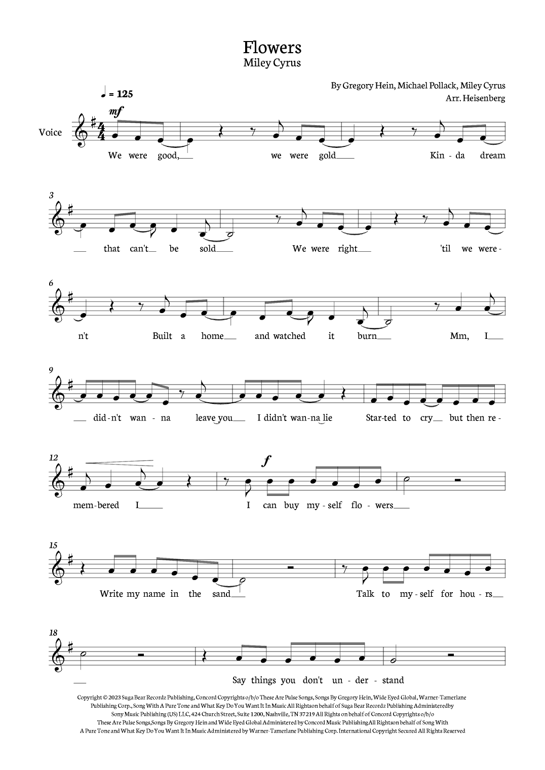 Flowers (arr. Heisenberg)