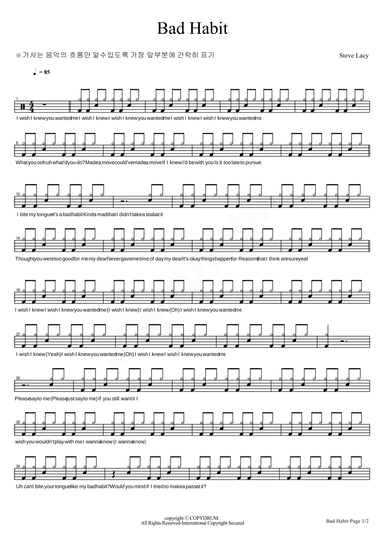 Bad Habit (arr. COPYDRUM)