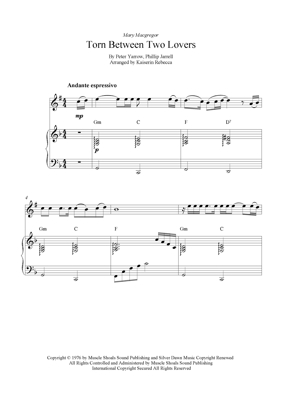 Torn Between Two Lovers (arr. Kaiserin Rebecca)
