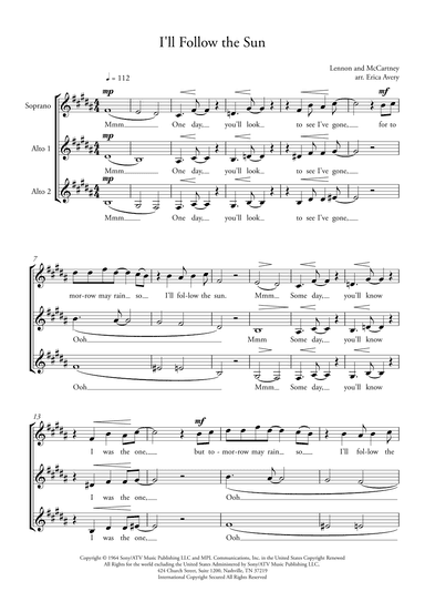 I'll Follow The Sun (arr. Erica Avery)