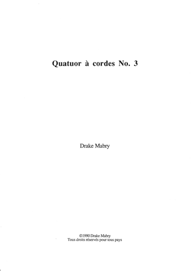 String Quartet No. 3 (score)