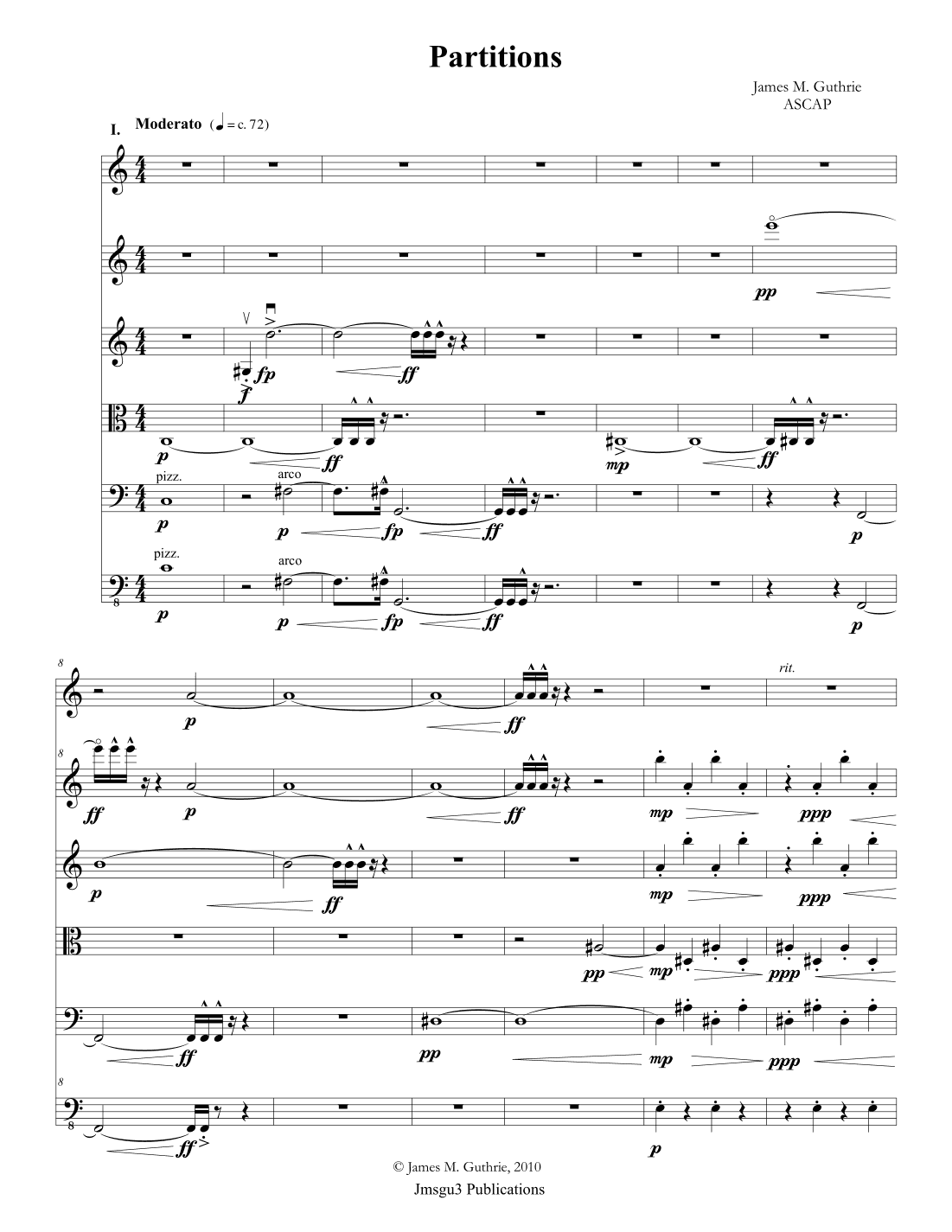 Guthrie: Partitions for French Horn, Violin and Chamber String Orchestra - Score Only