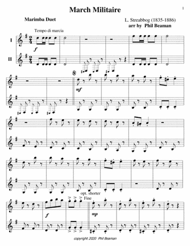 March Militaire-Marimba Duet (arr. Phil Beaman)