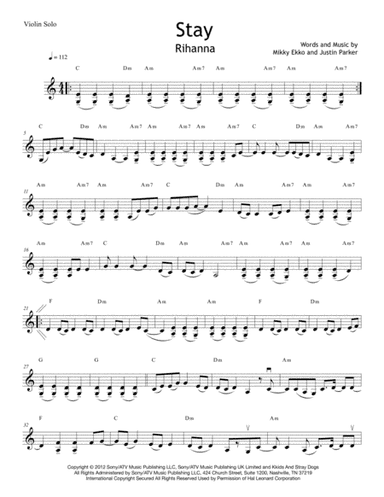 Stay (arr. K. Wreede)