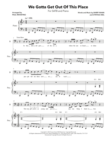 We Gotta Get Out Of This Place (arr. Paul Infantino)