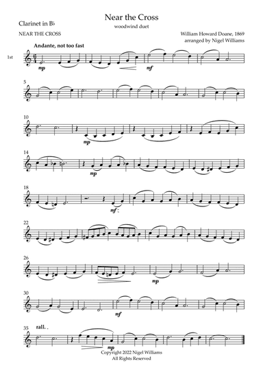 Near the Cross, for Clarinet Duet (arr. Nigel Williams)
