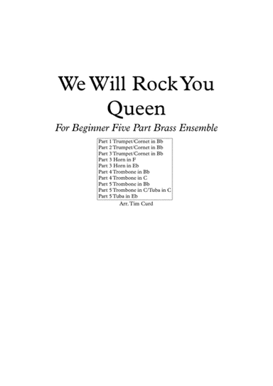 We Will Rock You (arr. Tim Curd)