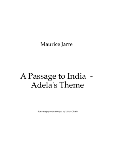 A Passage To India (adela) (arr. Ulrich Charle)
