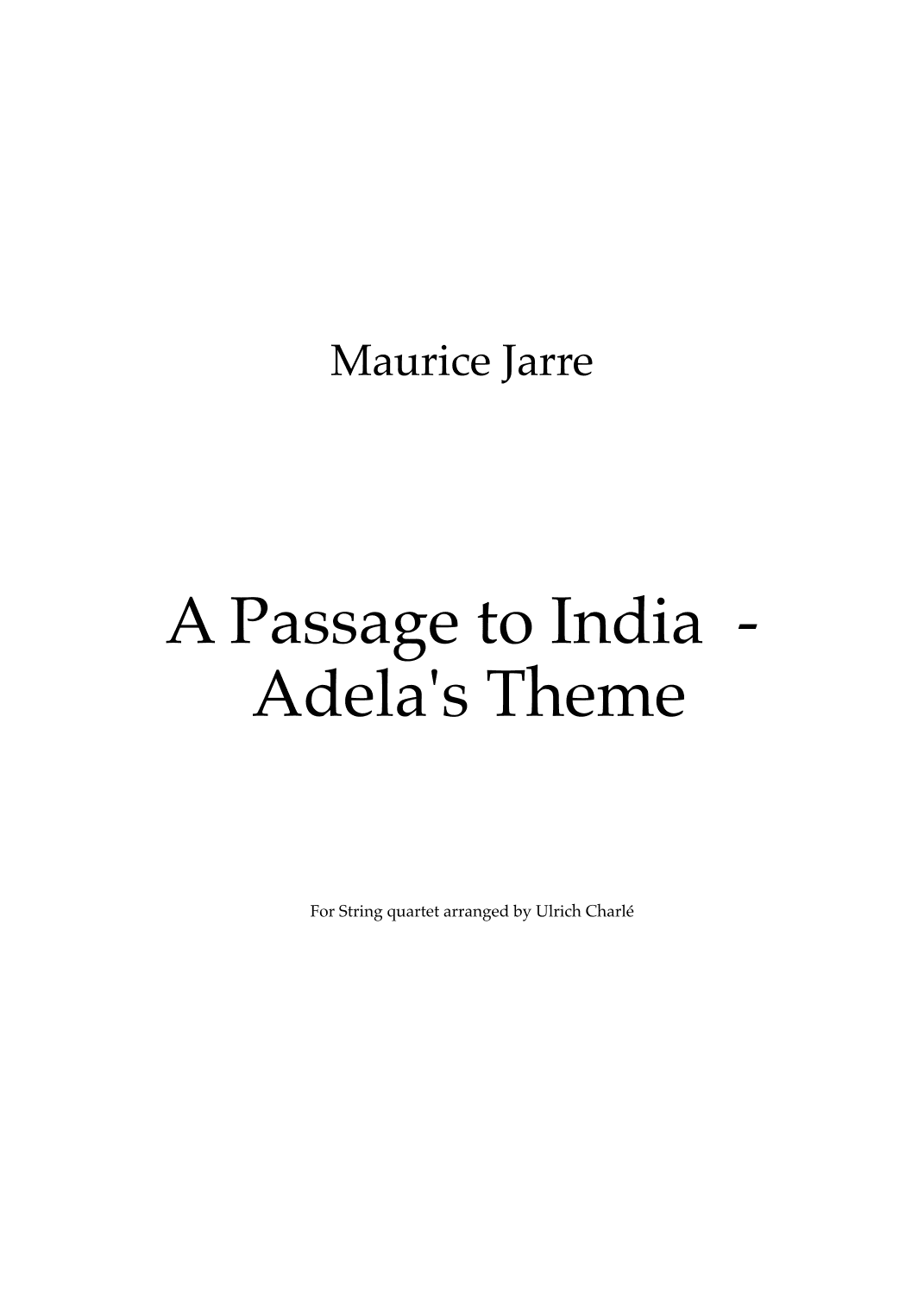 A Passage To India (adela) (arr. Ulrich Charle)