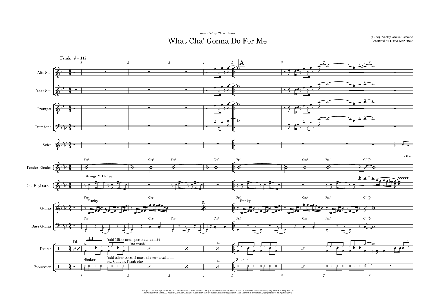 What Cha' Gonna Do For Me (arr. Daryl McKenzie)