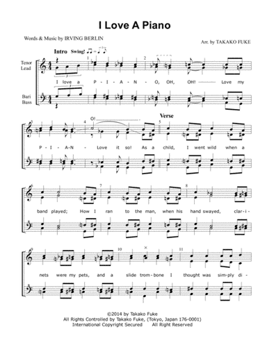 I Love A Piano (arr. Takako Fuke)