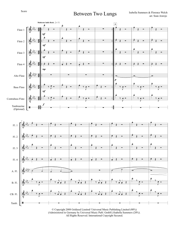 Between Two Lungs (arr. Sean Arawjo)