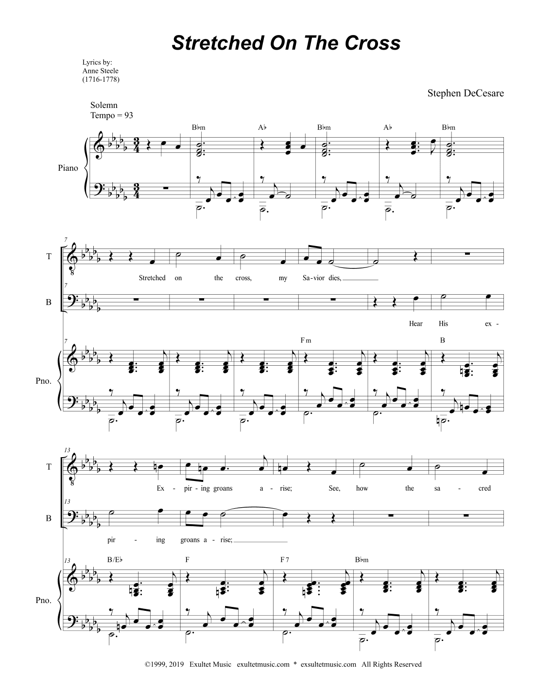 Stretched On The Cross (Duet for Tenor and Bass Solo)