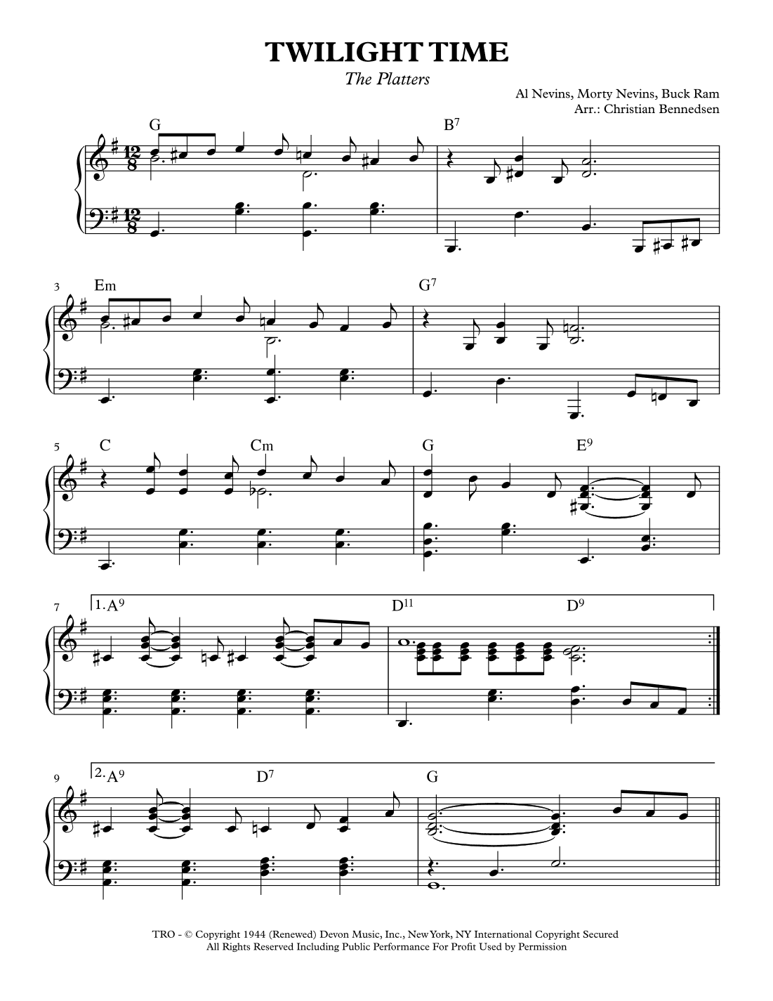 Twilight Time (arr. Christian Bennedsen)