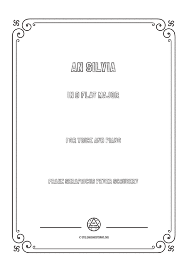 Schubert-An Silvia in D flat Major,for voice and piano (arr. MSM)