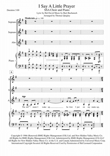 I Say A Little Prayer (arr. Thomas Quigley)