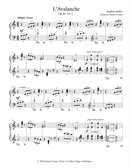 L' avalanche (arr. Presto! It's Music Magic Publishing)