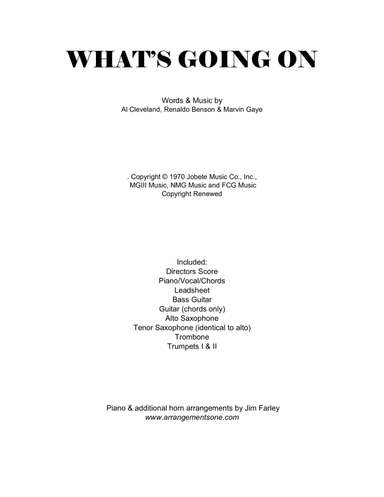 What's Going On (arr. Jim Farley www.arrangementsone.com)