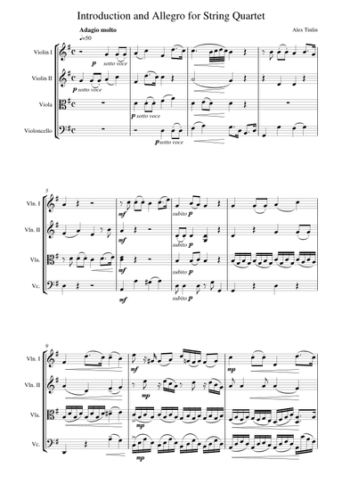 Introduction and Allegro for String Quartet