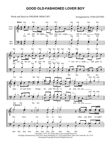 Good Old-fashioned Lover Boy (arr. Tom Gentry)