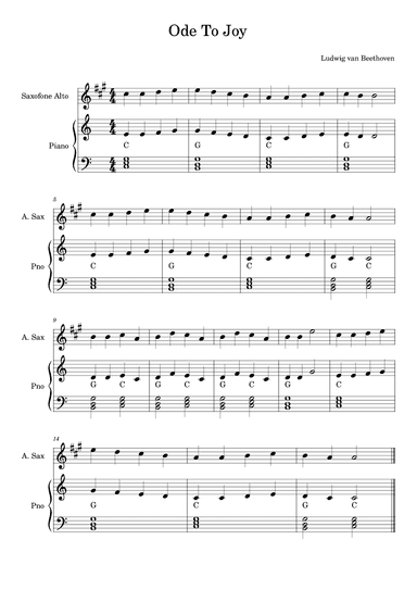 Ode To Joy - Sax Alto e Piano (arr. Neuzélio Mendes)