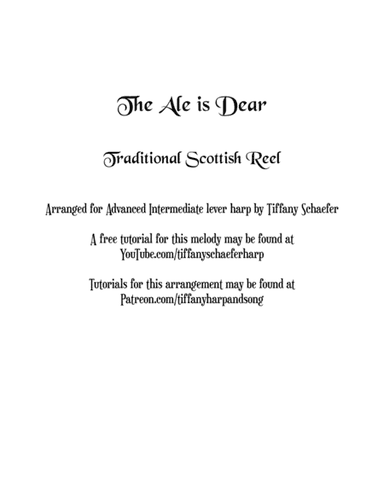 The Ale is Dear - Late Intermediate Lever Harp (arr. Tiffany Schaefer)