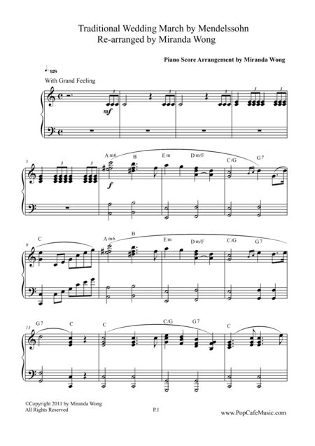 Wedding March + Bridal Chorus ( Piano / Organ Solo) (arr. Miranda Wong)