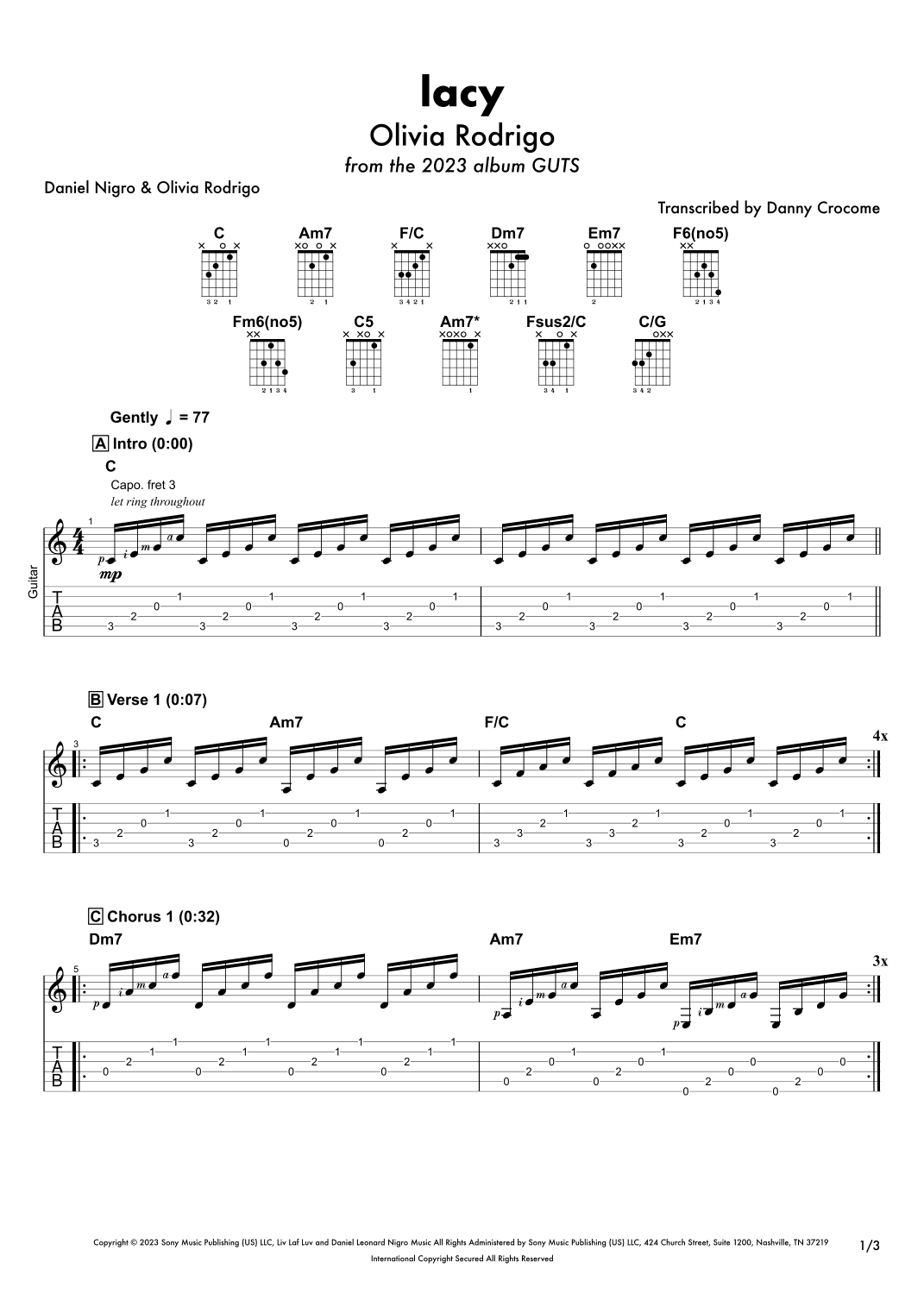 Lacy (arr. Danny Crocome)