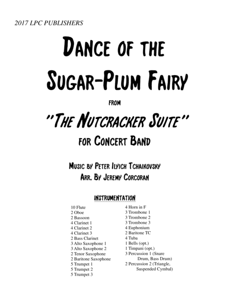 Dance of the Sugar-Plum Fairy for Concert Band (arr. Jeremy Corcoran)