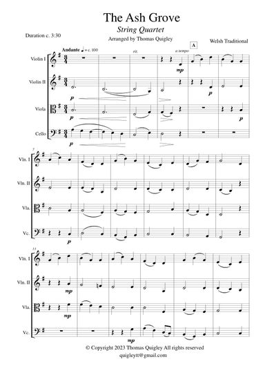 The Ash Grove (arr. Thomas Quigley)