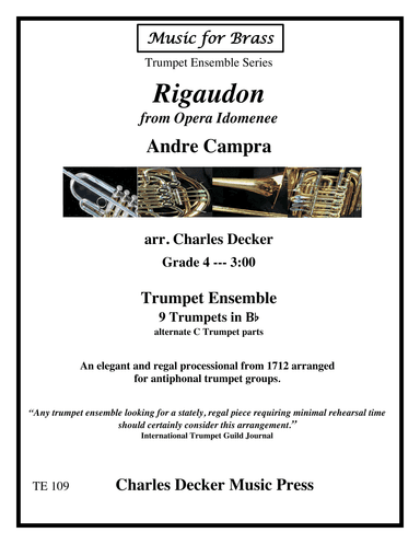 Rigaudon from Opera Idomenee for Trumpet Ensemble (arr. Charles Decker)