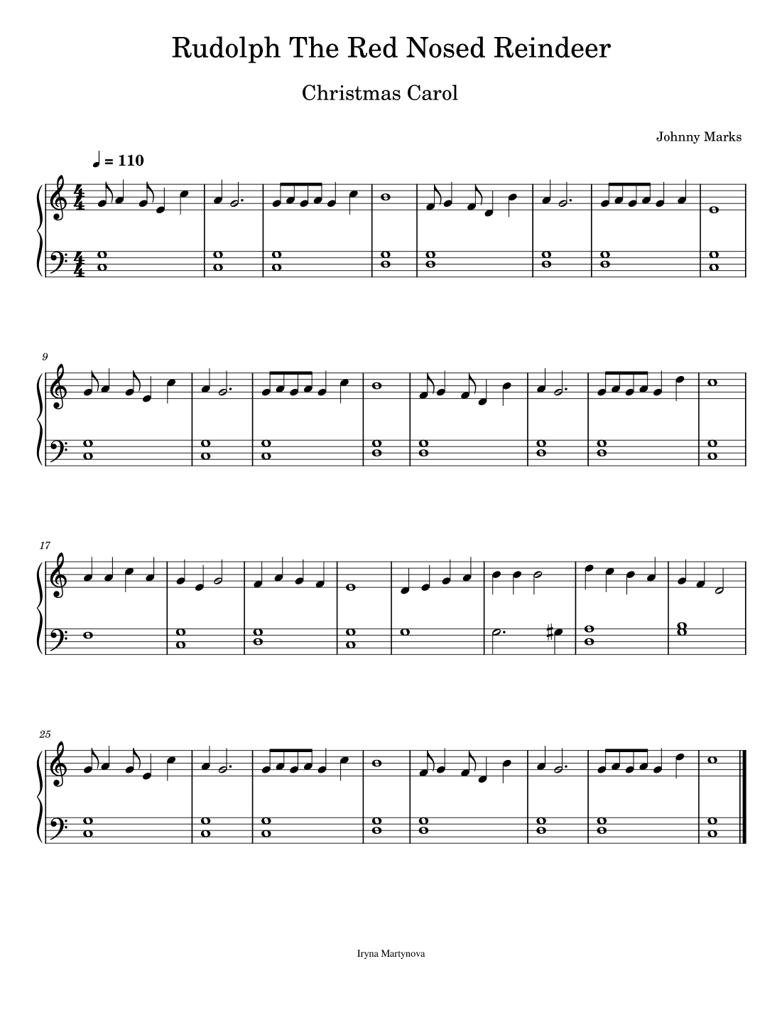 Rudolph The Red-nosed Reindeer (arr. Iryna Martynova)