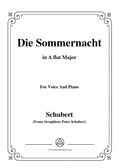 Schubert-Die Sommernacht,in A flat Major,for Voice&Piano (arr. MSM)
