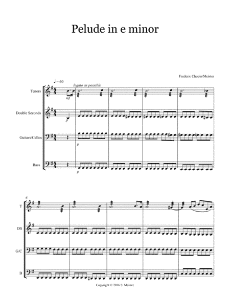 Prelude in E minor by Chopin for Steel Band (arr. Scott Meister)