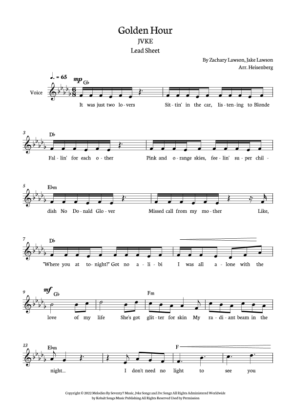 Golden Hour (arr. Heisenberg)
