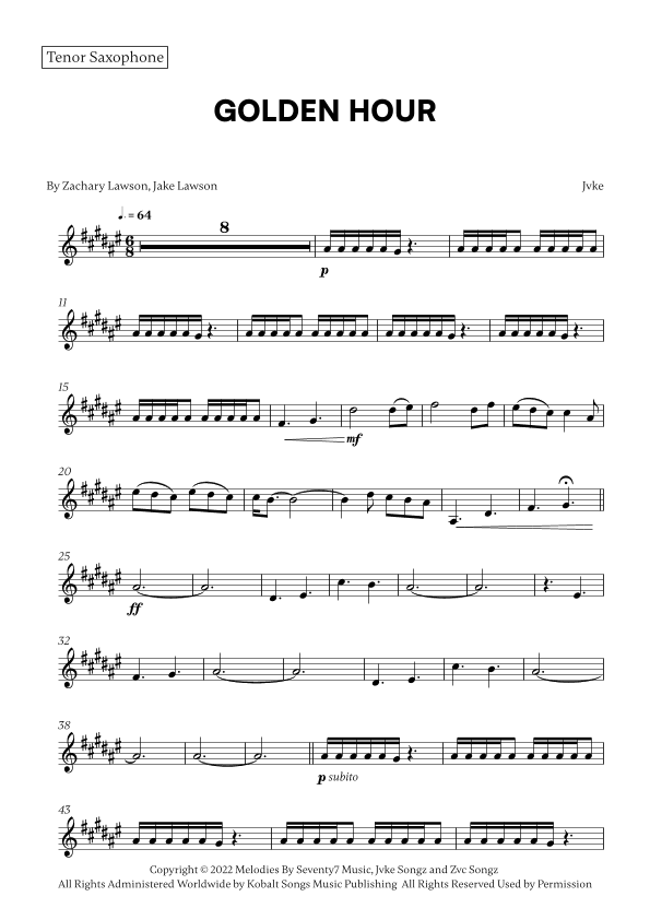 Golden Hour (arr. Cadenza Editions)