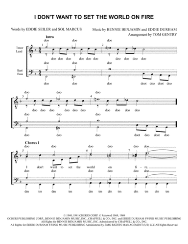 I Don't Want To Set The World On Fire (arr. Tom Gentry)