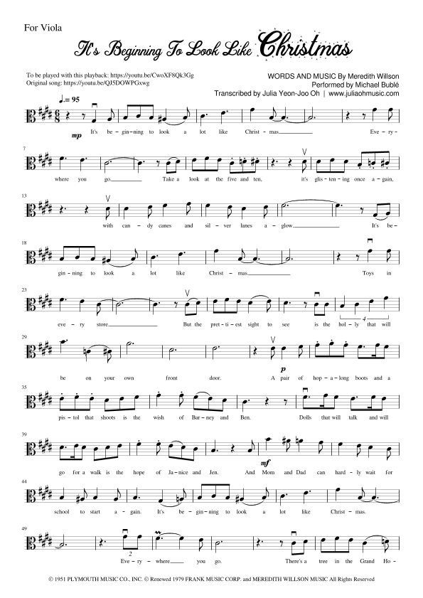 It's Beginning To Look Like Christmas (arr. Julia Yeon-Joo Oh)