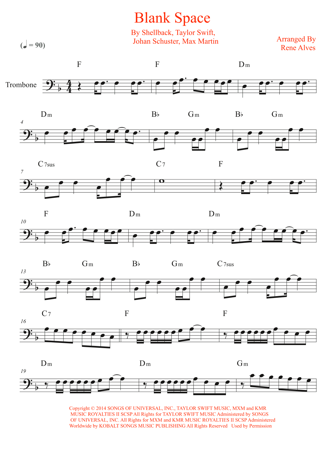 Blank Space (arr. Rene Alves)
