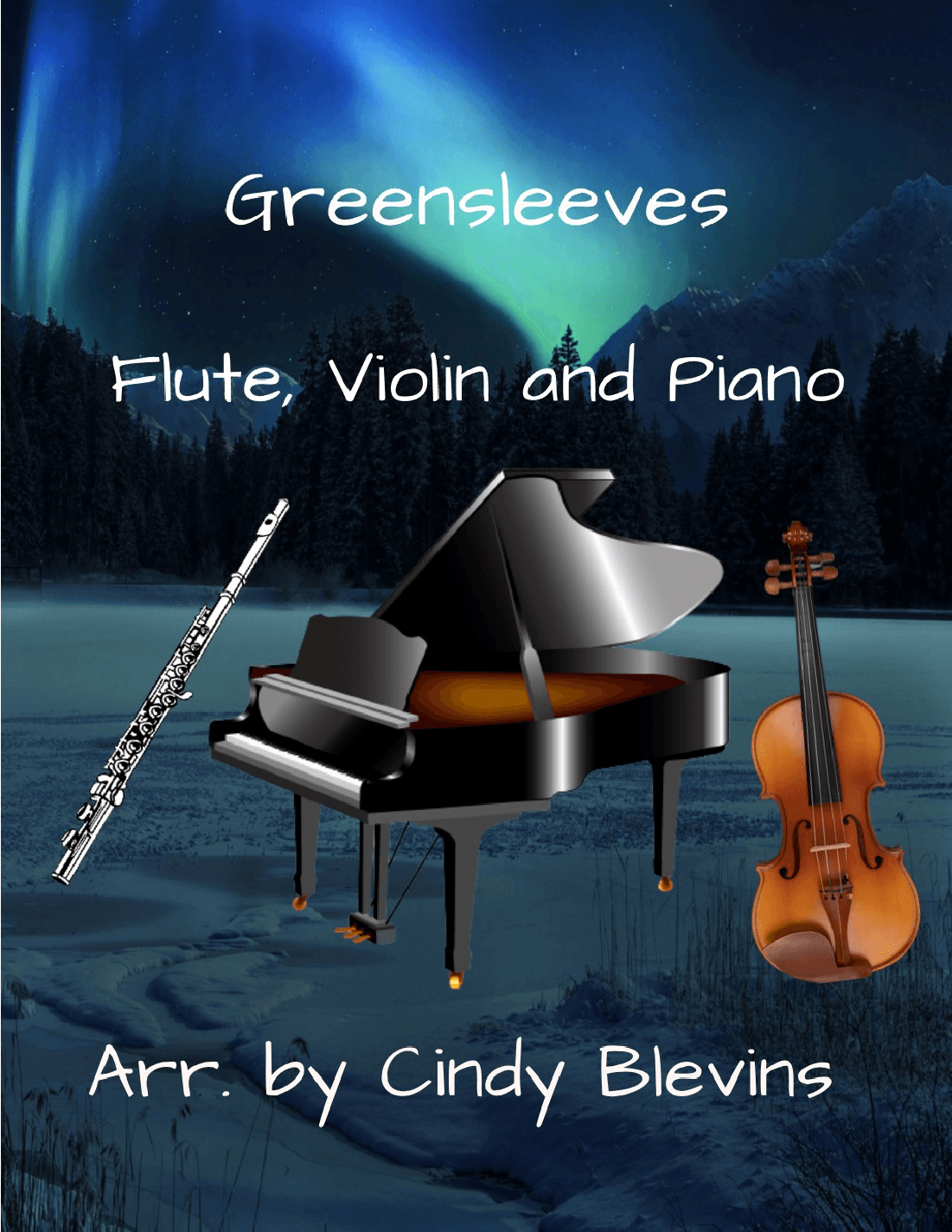 Greensleeves, for Piano, Flute and Violin (arr. Cindy Blevins)