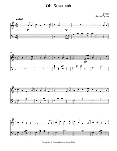 Oh, Susannah (arr. Sandra Zylstra)
